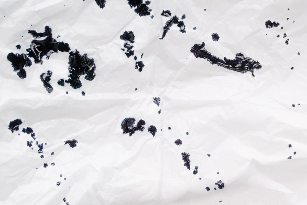 Ink soaked through a sheet of paper