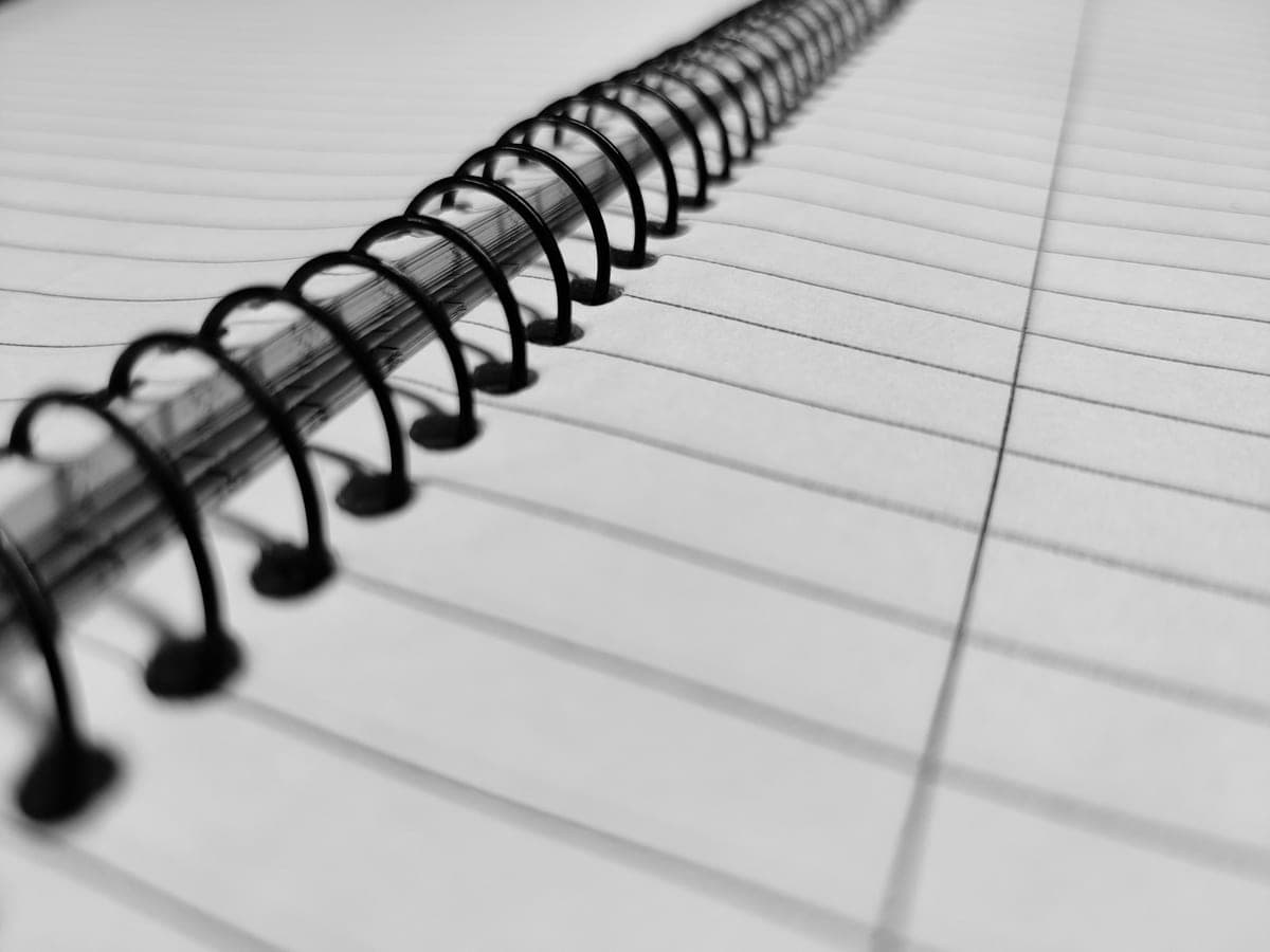 Writing the first page of a new notebook