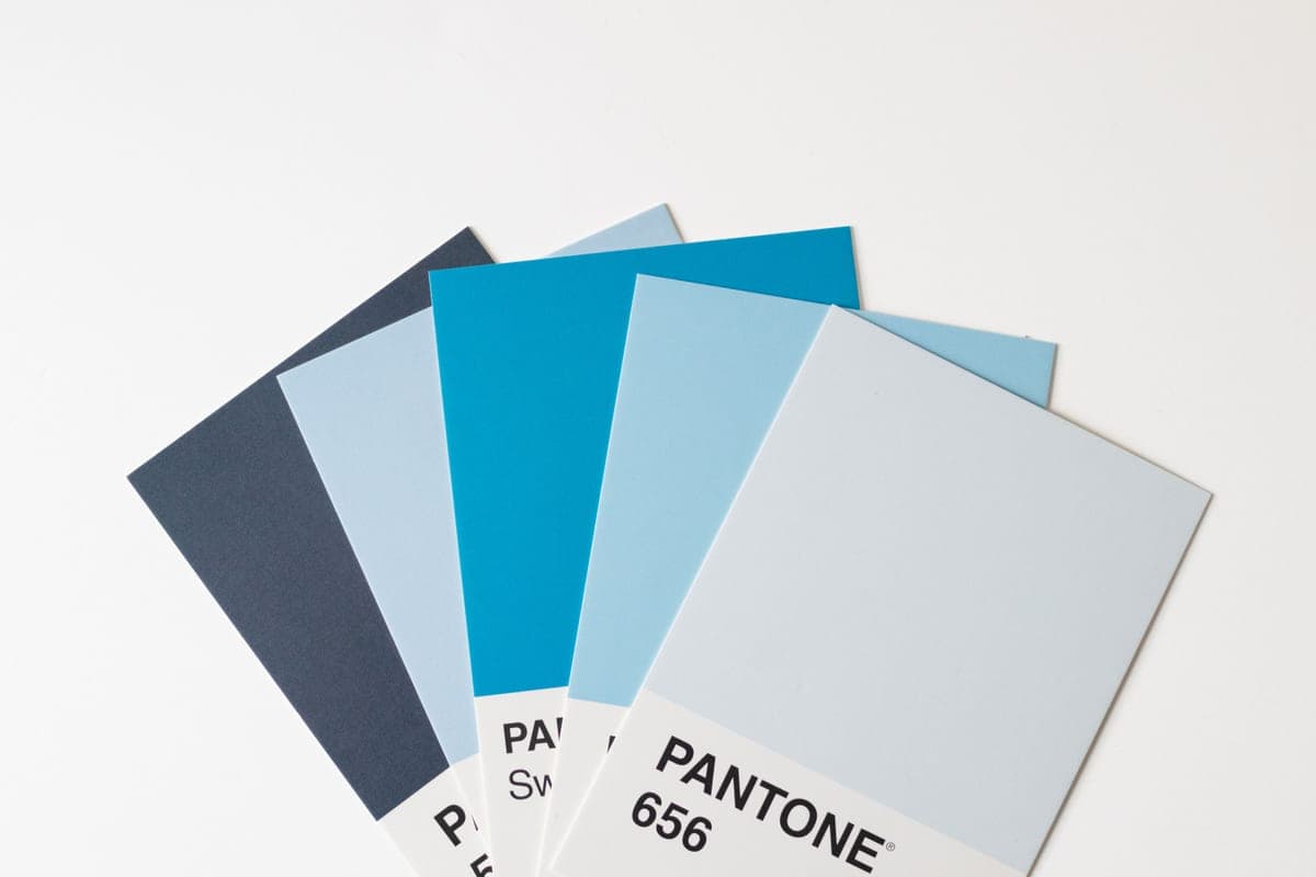 A blue ink swatch drying on paper
